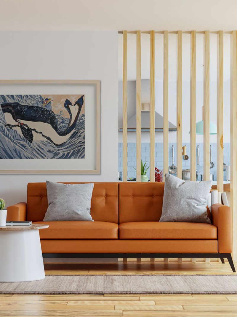 Huge whale and Musashi Miyamoto