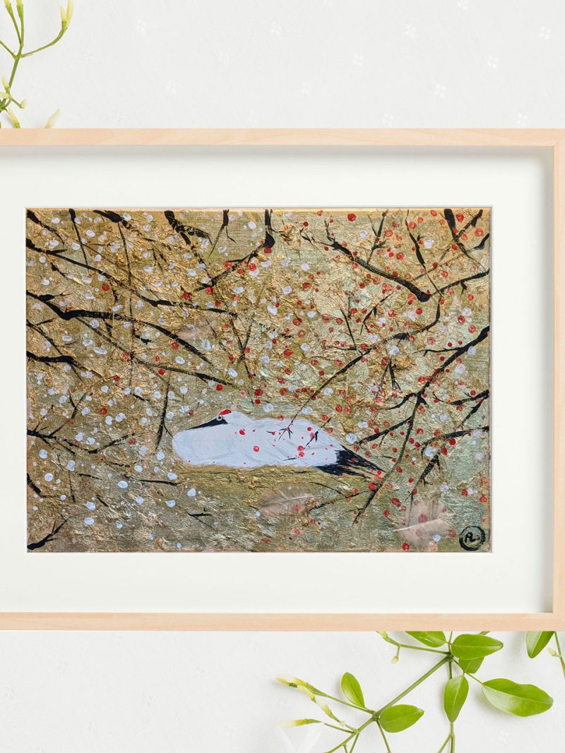 Lonely Red Crowned Crane