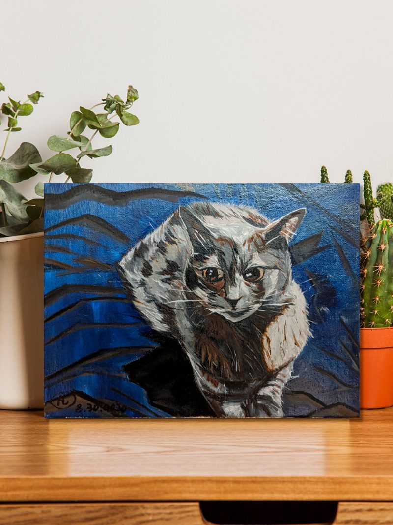 “Xiao Kitty” Cat Oil Painting