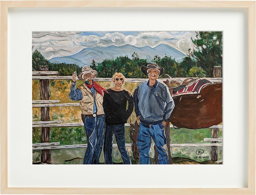 Friends in Telluride, Colorado, oil painting by Fan Stanbrough canvas size 17″ x 23.5″