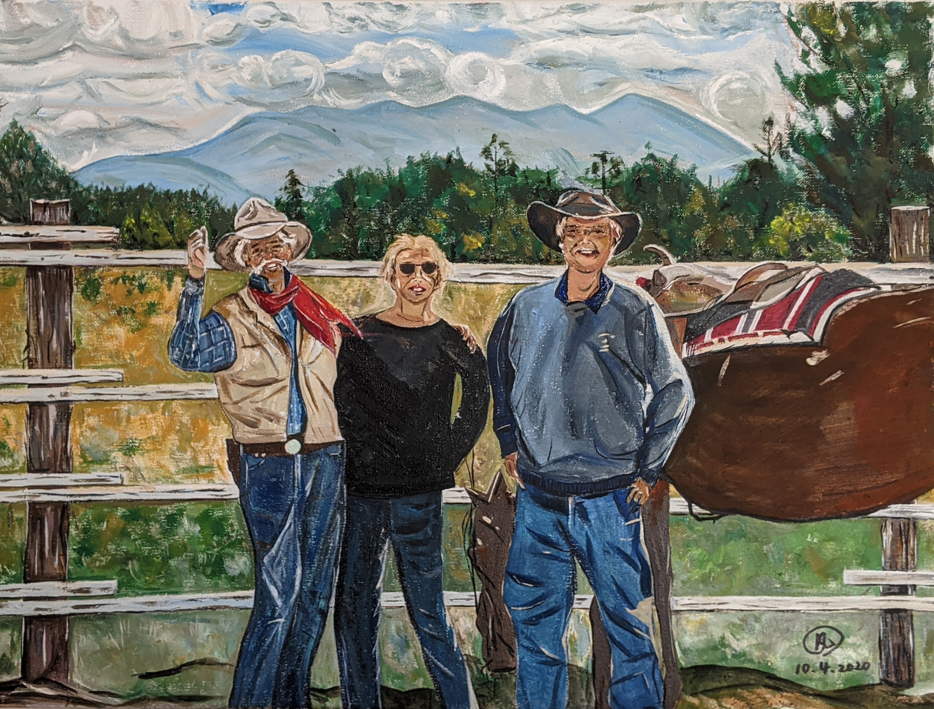 Friends in Telluride, Colorado Oil painting canvas size 17″ x 23.5″