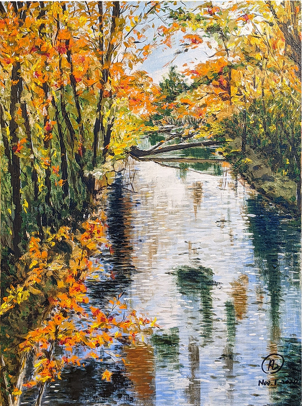 Fall afternoon in Ashland State Park oil painting by Fan Stanbrough