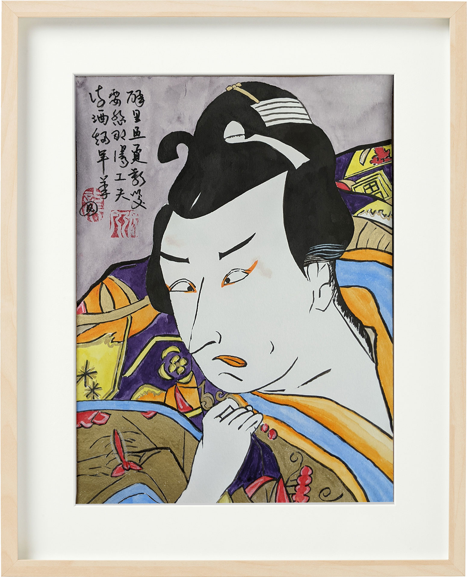 Kabuki actor ukiyo-e reproduction