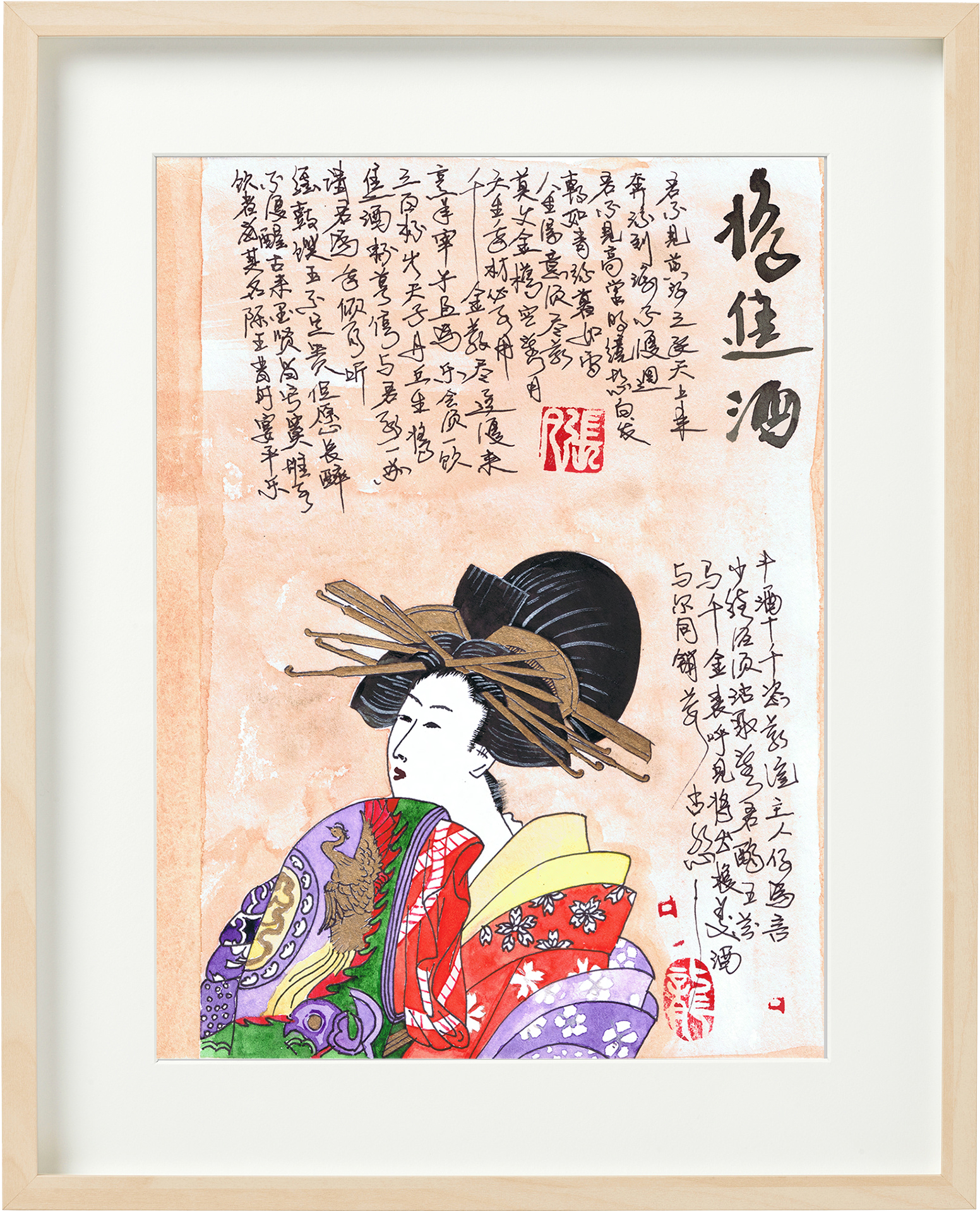 When Kitagawa Utamaro's Ukiyo-e Beauty Meets Libai's Poem Jiang Jin Jiu