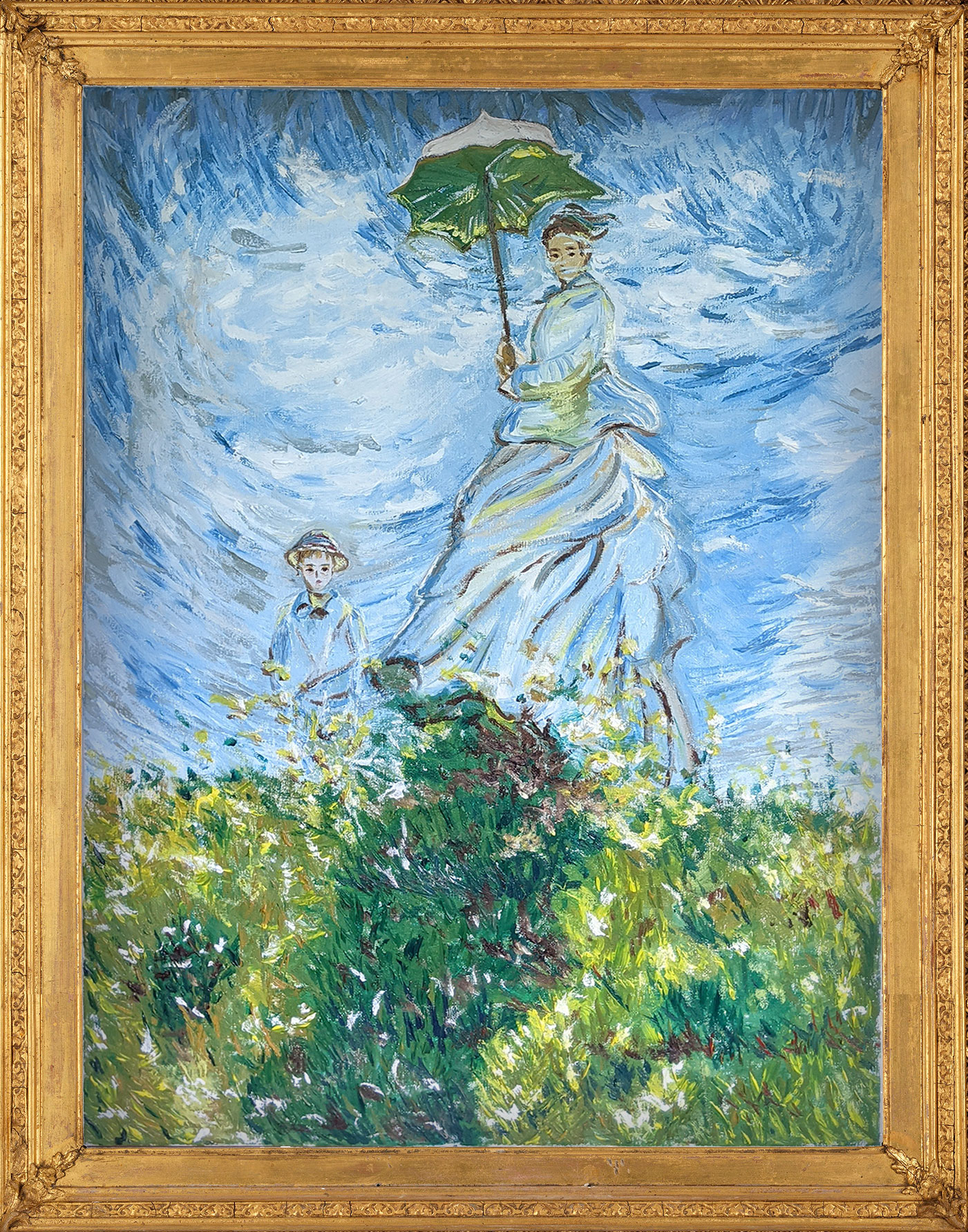Woman with a Parasol – Madame Monet and Her Son Reproduction by Fan Stanbrough
