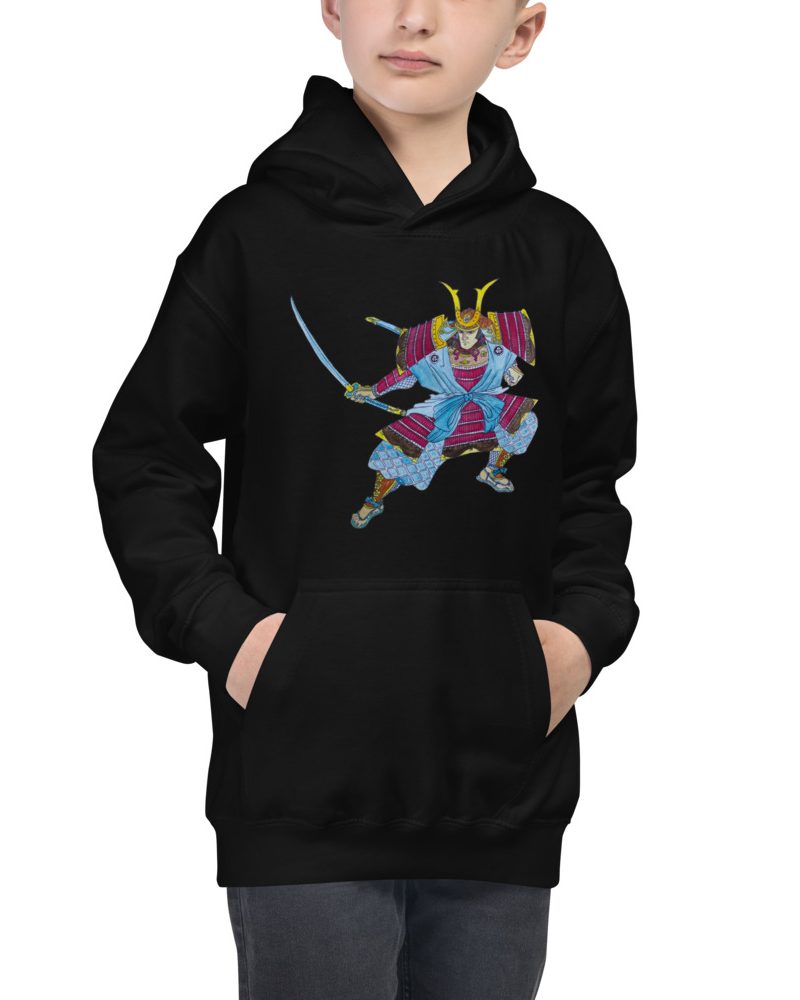 Kids hoodie with samurai artwork
