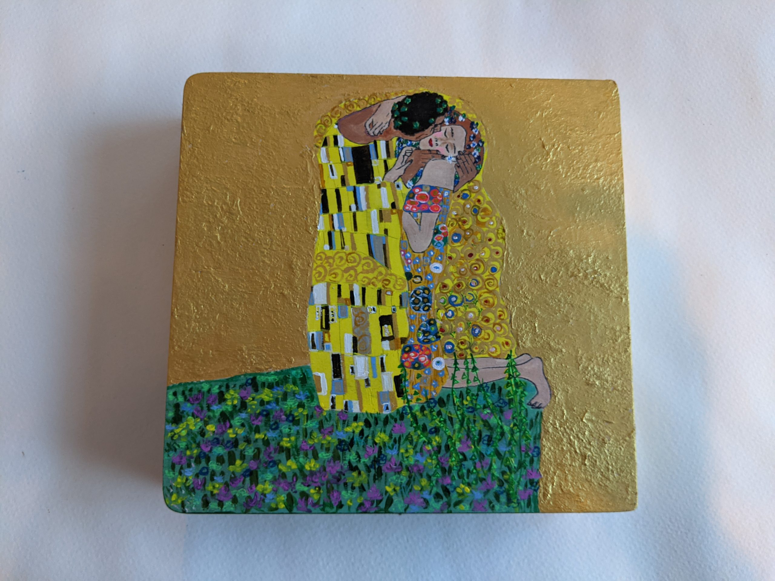 One of a Kind Valentine’s Day Gift – “The Kiss” Klimt Painting Chocolate Box by Fan Stanbrough