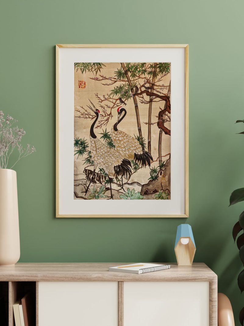 Cranes and Flowers Painting Ming Dynasty