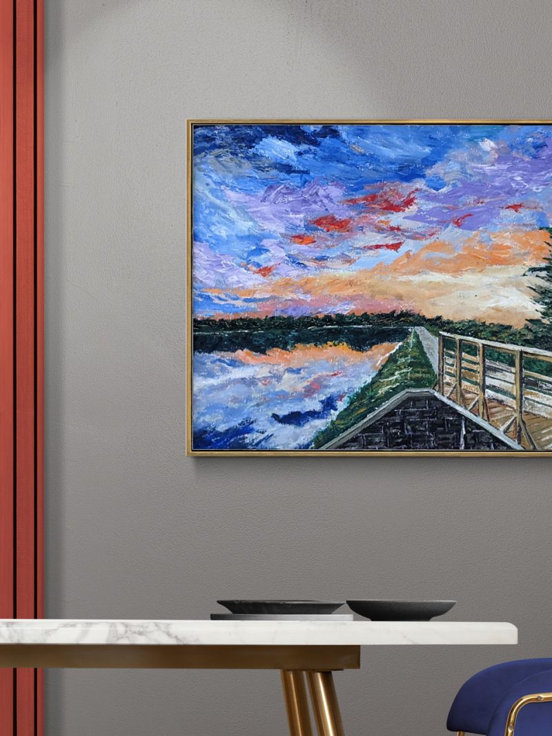 Sunset in Ashland State Park Oil Painting by Fan Stanbrough