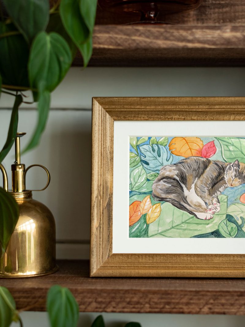 Beloved Cat watercolor by Fan Stanbrough