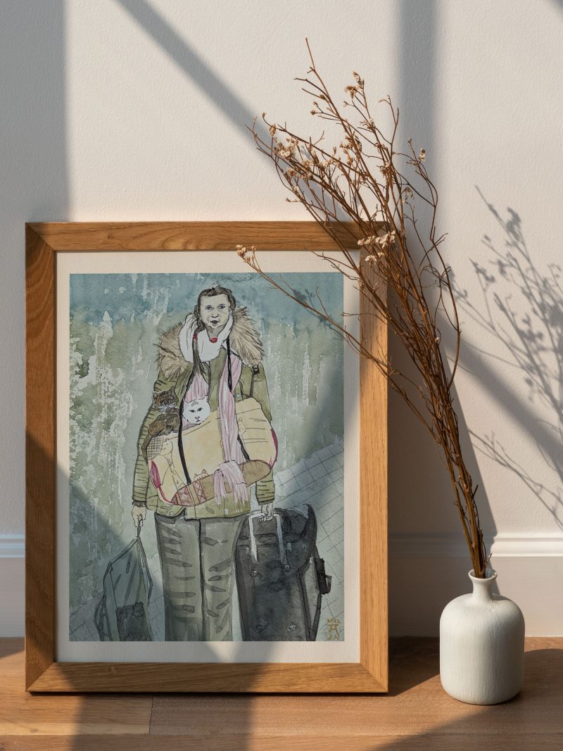 Girl with Two Cats by Fan Stanbrough