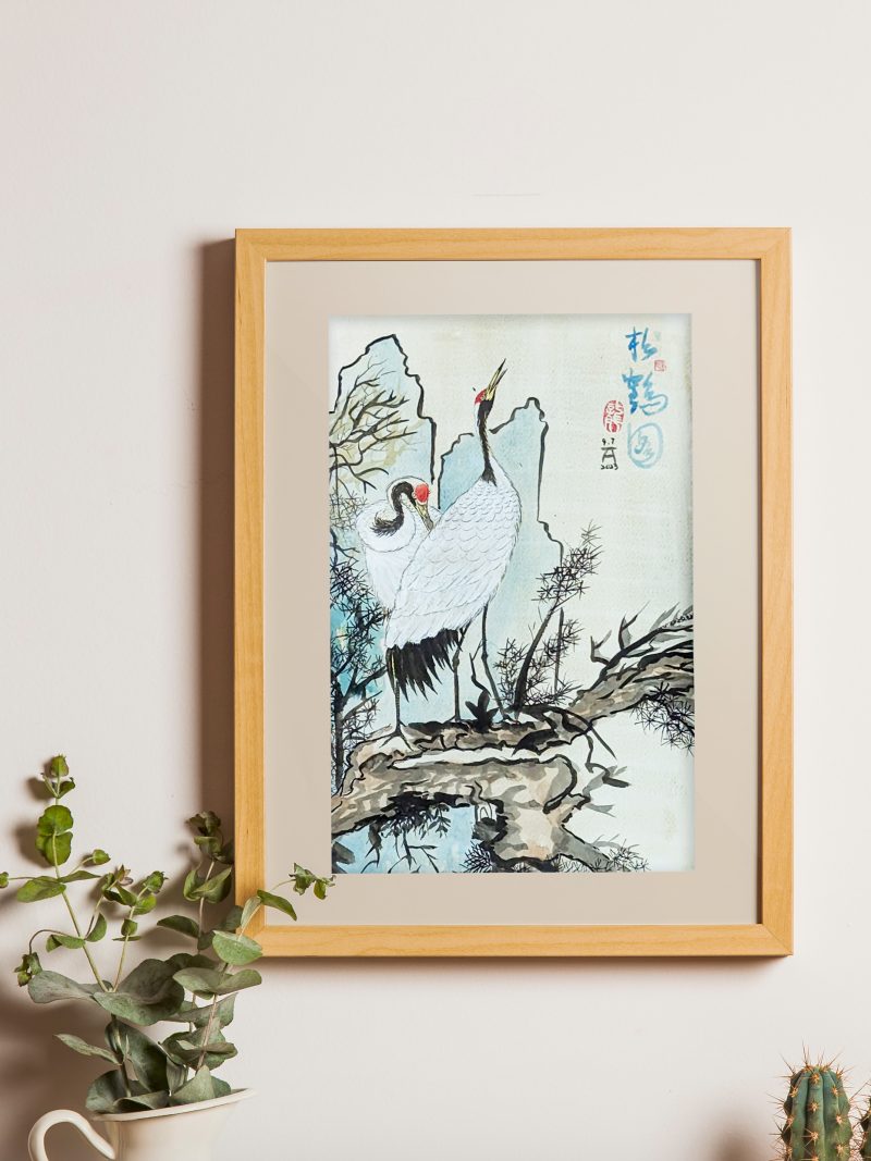 Cranes And Pine - Ming Dynasty Lin Liang (明代林良 松鹤图）by Fan Stanbrough