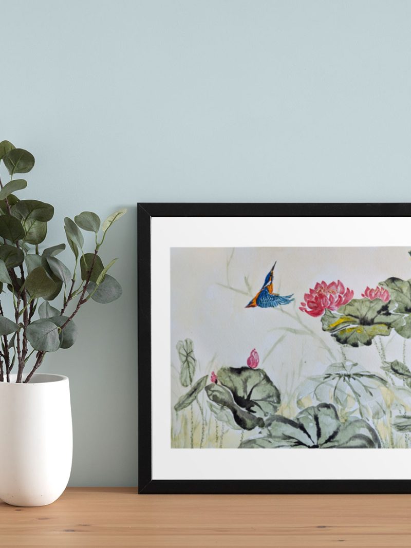 Bird and flower painting
